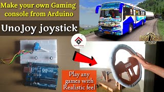 Arduino UnoJoy Steering Wheel  Gaming steering wheel with Arduino UnoSteeringPedalsETS2Gameplay [upl. by Leventis]