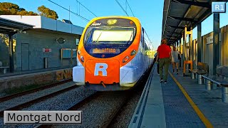 Montgat Nord R1  Rodalies Barcelona  Renfe Civia  447 [upl. by Ahsoek]