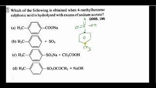 Which of the following is obtained when 4methylbenzene sulphonic acid is hydrolysed with excess of [upl. by Corel50]