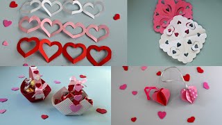 Ideje za Valentinovo ustvarjanje iz papirja  Valentinovi srčki  DIY Easy Paper Valentines Craft [upl. by Uehttam]