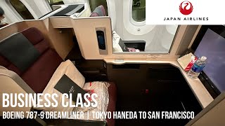 Japan Airlines Business Class Boeing 7879 Dreamliner  Tokyo Haneda to San Francisco [upl. by Annaes782]