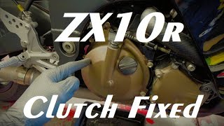 ZX10r Clutch fix Finally sorting the Kawasakis rattle Slipper clutch explained [upl. by Ansev]