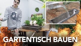 Gartenmöbel bauen  Tisch  Bank selber bauen  Heimwerkerking Fynn Kliemann [upl. by Kuhn516]