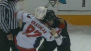 Donald Brashear vs Jody Shelley Nov 22 2008 [upl. by Eikcuhc]