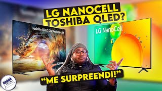 Mesmo preço mas o que muda Comparativo LG NANO75SQA VS TOSHIBA QLED M550L [upl. by Eusadnilem]