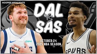 Dallas Mavericks vs San Antonio Spurs Full Game Highlights  Oct 24  2025 NBA Season [upl. by Dong899]