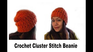 How to Crochet Cluster Stitch Beanie [upl. by Adnawaj119]