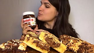 ASMR  NUTELLA BROWNIES amp BLONDIES  EATING SOUNDS [upl. by Maze115]