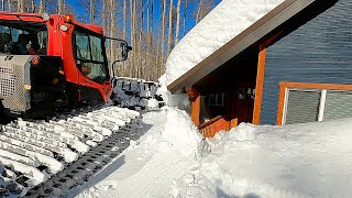 Snowcat Digs Out Cabin PistenBully 400 vs Deep Utah Snow [upl. by Omland799]