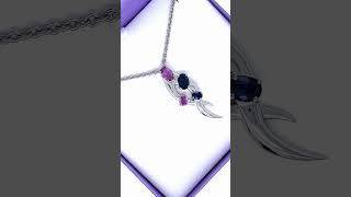 Bespoke Pink and Blue Sapphire Necklace  18Carat White Gold [upl. by Eelime130]