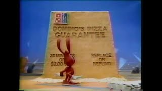 1987 Dominos Pizza 30 Minute Guarantee Retro TV Commercial Ad [upl. by Nivar]