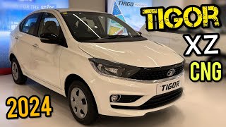 Tata Tigor XZ CNG 2024 Model Review ✅ Tigor XZ CNG Mid Model 🔥 [upl. by Analla498]