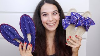 Espadrilles DIY  2 Tutorial classiche e ciabattine  Un punto alla volta [upl. by Genovera]