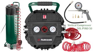 Parkside Vertical Compressor 50L PVKO 50 B2 REVIEW [upl. by Gusba439]