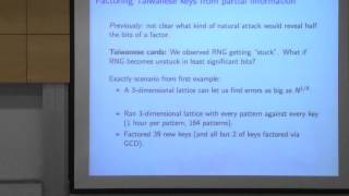 Adventures in PublicKey Cryptanalysis part 3 Nadia Heninger Technion lecture [upl. by Eilliw228]