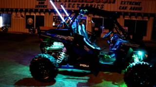 RZR 1000 with 16 pod RGB LED Kit amp Custom Whips [upl. by Diet]