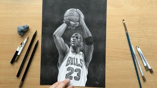 Michael Jordan  Pencil Drawing of the Greatest Basketball Player of All Time [upl. by Fanni546]