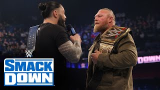 Brock Lesnar comes facetoface with Roman Reigns SmackDown Jan 7 2022 [upl. by Okimik149]