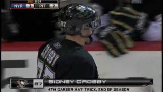 Sidney Crosby Hat Trick on Hat Night 112809 [upl. by Seabrooke368]