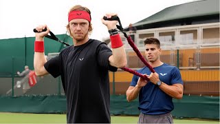 Andrey Rublev GRUELING Tennis Training for 2024  Try at Your Own Risk [upl. by Valdes584]