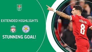 STUNNING GOAL  Liverpool v Leicester City Carabao Cup extended highlights [upl. by Ahcatan375]