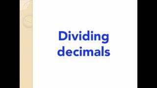 U6L8V1 Dividing decimals [upl. by Anelys652]