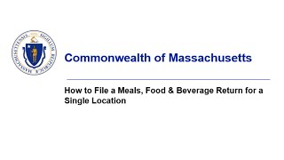 How to File a Meals Food amp Beverage MFB Return for a Single Location [upl. by Eta777]