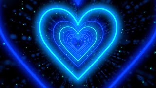 Neon Lights Love Heart Tunnel Background💙Blue Heart Background corazones blanco y negro 10 Hours [upl. by Balduin285]