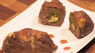 Easy Stuffed Meat Ball Recipe  Jalapeno and Cheddar [upl. by Parrie]