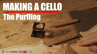 MAKING A CELLO  The PURFLING  Ruggeri Model [upl. by Agiaf522]