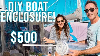 How to make a boat enclosure for 500 DIY using a normal sewing machine  Sailing Bluefin Ep 25 [upl. by Burch]