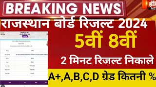 Rbse 8th board result 2024राजस्थान बोर्ड रिजल्ट 2024Rbse board result 2024Rbse 58th board result [upl. by Adnoraj]