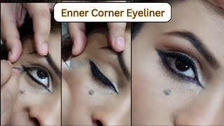 HOW TO APPLY INNER CORNER EYELINER WITH WINGED EYELINER  LASHES BEAUTY PARLOUR [upl. by Atnoek]