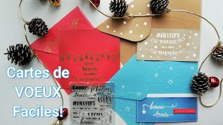 Cartes de Vœux faciles à faire  Scrapbooking Carterie tutoriels français [upl. by Chrysa]