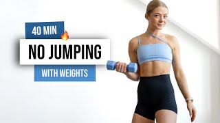 40 MIN FULL BODY No Jumping TONING Workout  With Weights  No Cardio Low Impact Home Workout [upl. by Martie]