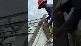 Roof edge trim with concrete construction roofing rooftop roof roofdesign diy craft [upl. by Ona268]