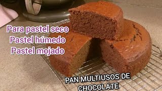 PAN MULTIUSOS SABOR CHOCOLATE PARA PASTELES SECOS HÚMEDOS O MOJADOS [upl. by Lrac]