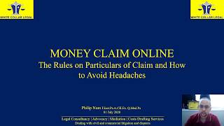 Money Claim Online The Rules on Particulars of Claim How to avoid headaches [upl. by Aleahcim451]