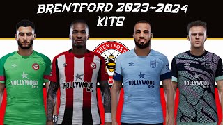 Brentford FC New Season Kits 20232024 PES2021 Sider pes2021 brentford brentfordfc kits [upl. by Jany330]