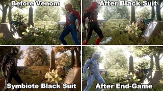 Peter Black Suit Visiting Aunt May Grave All Different Dialogues  SpiderMan 2 PS5 2023 4K 60FPS [upl. by Beitch117]