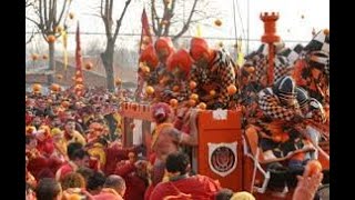 Carnevale Storico Battaglia Delle Arance  Orange Battle Carnival Ivrea Italy [upl. by Mllly221]