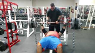 Julius Maddox bench press 495lbs with 23lb Chains [upl. by Nova650]