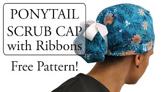 Ponytail Scrub Cap with Ribbons [upl. by Anelav185]