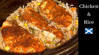 Slow Cooker Chicken amp Rice  Slow Cooker Crockpot recipe [upl. by Nixie408]