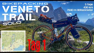 Veneto Trail solo 2023  Tag 1  Gravel Bikepacking mit Drohne [upl. by Orlosky69]