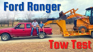 Ford Ranger Towing Test 1 the Case Backhoe [upl. by Lucchesi]