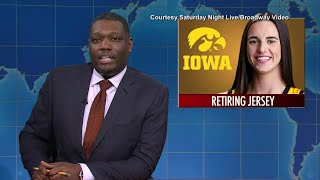 Iowa star Caitlin Clark makes surprise appearance on Saturday Night Live [upl. by Randee]