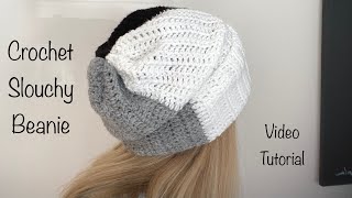 🧶Crochet Slouchy Beanie  VERY EASY amp Beginner Friendly A Great Beanie for Men Too [upl. by Eboj]