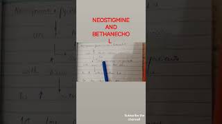 neostigmine and Bethanechol pharmacology pharma nursing pharmacy pharmacist ans [upl. by Cyrilla]