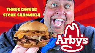 Arbys® Three Cheese Steak Sandwich REVIEW [upl. by Sager]